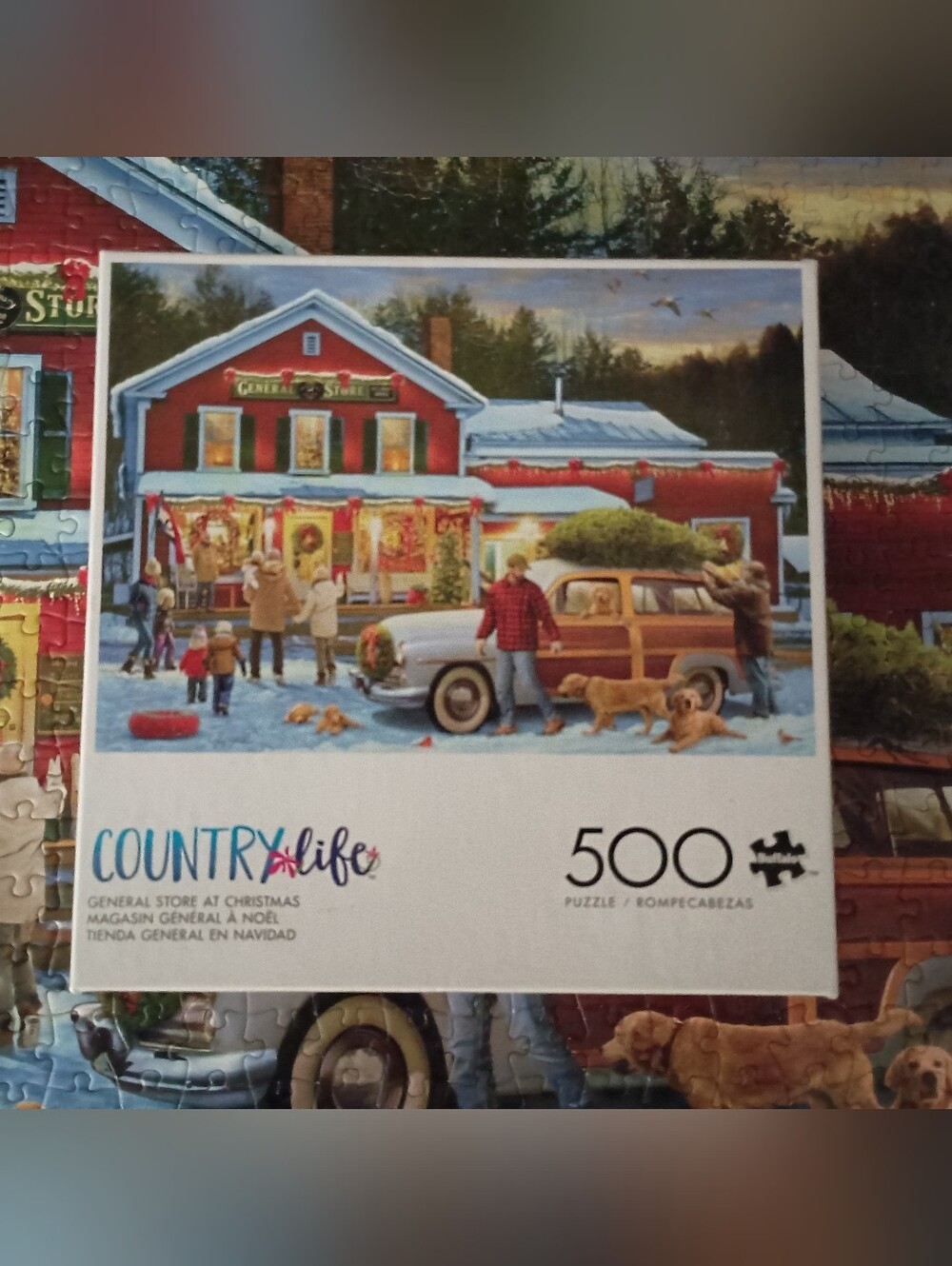 3/$10 🌟 500 Piece Country Life Jigsaw Puzzle General Store At Christmas